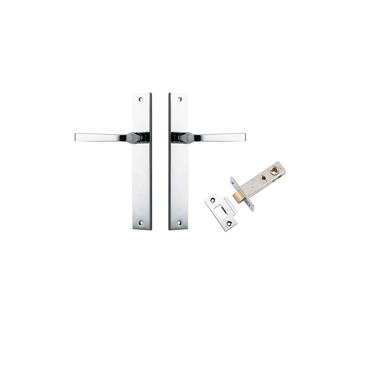 Annecy Lever - Rectangular Backplate Passage Kit Chrome Plated / Solid Brass