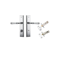 Verona Lever - Stepped Backplate Privacy Kit with Privacy Turn Chrome Plated / Solid Brass
