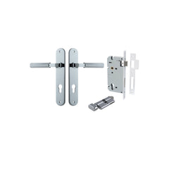 Brunswick Lever - Oval Backplate Entrance Kit with High Security Lock Chrome Plated / Solid Brass