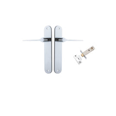 Como Lever - Oval Backplate Passage Kit Chrome Plated / Solid Brass