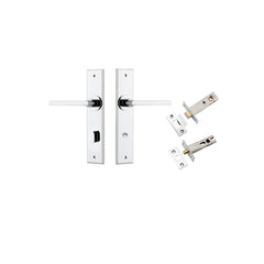 Baltimore Lever - Chamfered Backplate Privacy Kit with Privacy Turn Chrome Plated / Solid Brass