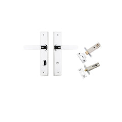 Bronte Lever - Chamfered Backplate Privacy Kit with Privacy Turn Chrome Plated / Solid Brass
