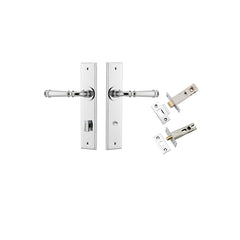 Verona Lever - Chamfered Backplate Privacy Kit with Privacy Turn Chrome Plated / Solid Brass