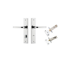 Annecy Lever - Chamfered Backplate Privacy Kit with Privacy Turn Chrome Plated / Solid Brass