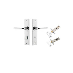 Annecy Lever - Chamfered Backplate Privacy Kit with Privacy Turn Chrome Plated / Solid Brass