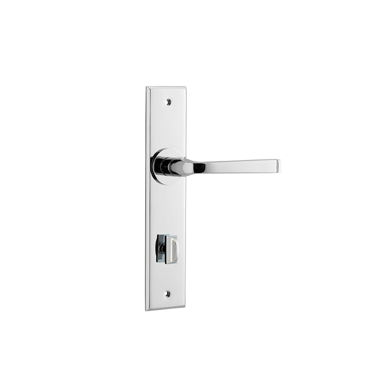 Annecy Lever - Chamfered Backplate (Handles Only) Chrome Plated / Privacy