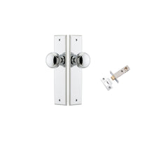 Paddington Knob - Chamfered Backplate Passage Kit Chrome Plated / Solid Brass