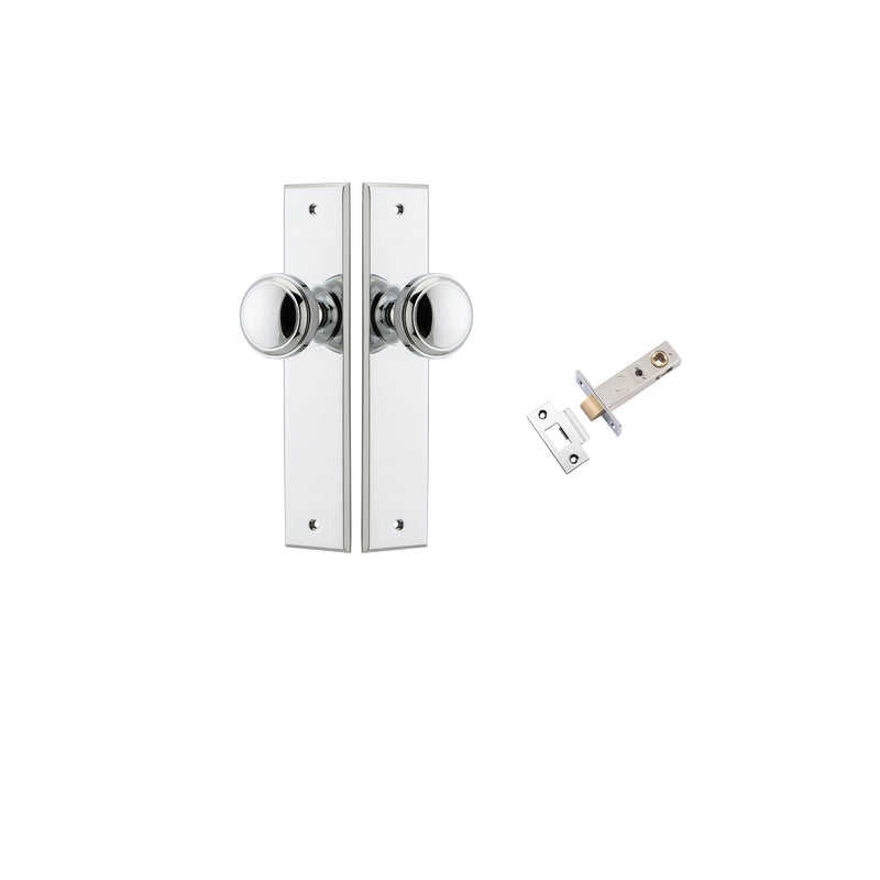 Paddington Knob - Chamfered Backplate Passage Kit Chrome Plated / Solid Brass