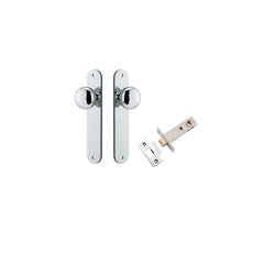 Cambridge Knob - Oval Backplate Passage Kit Chrome Plated / Solid Brass