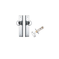 Paddington Knob - Stepped Backplate Passage Kit Chrome Plated / Solid Brass
