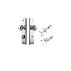 Guildford Knob - Stepped Backplate Privacy Kit with Privacy Turn Chrome Plated / Solid Brass