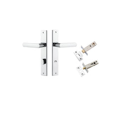 Osaka Lever - Rectangular Backplate Privacy Kit with Privacy Turn Chrome Plated / Solid Brass