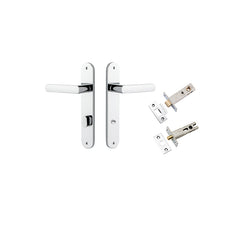 Osaka Lever - Oval Backplate Privacy Kit with Privacy Turn Chrome Plated / Solid Brass