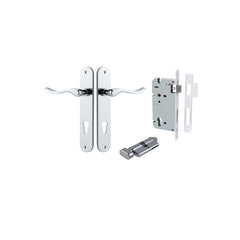 Stirling Lever - Oval Backplate Entrance Kit with High Security Lock Chrome Plated / Solid Brass