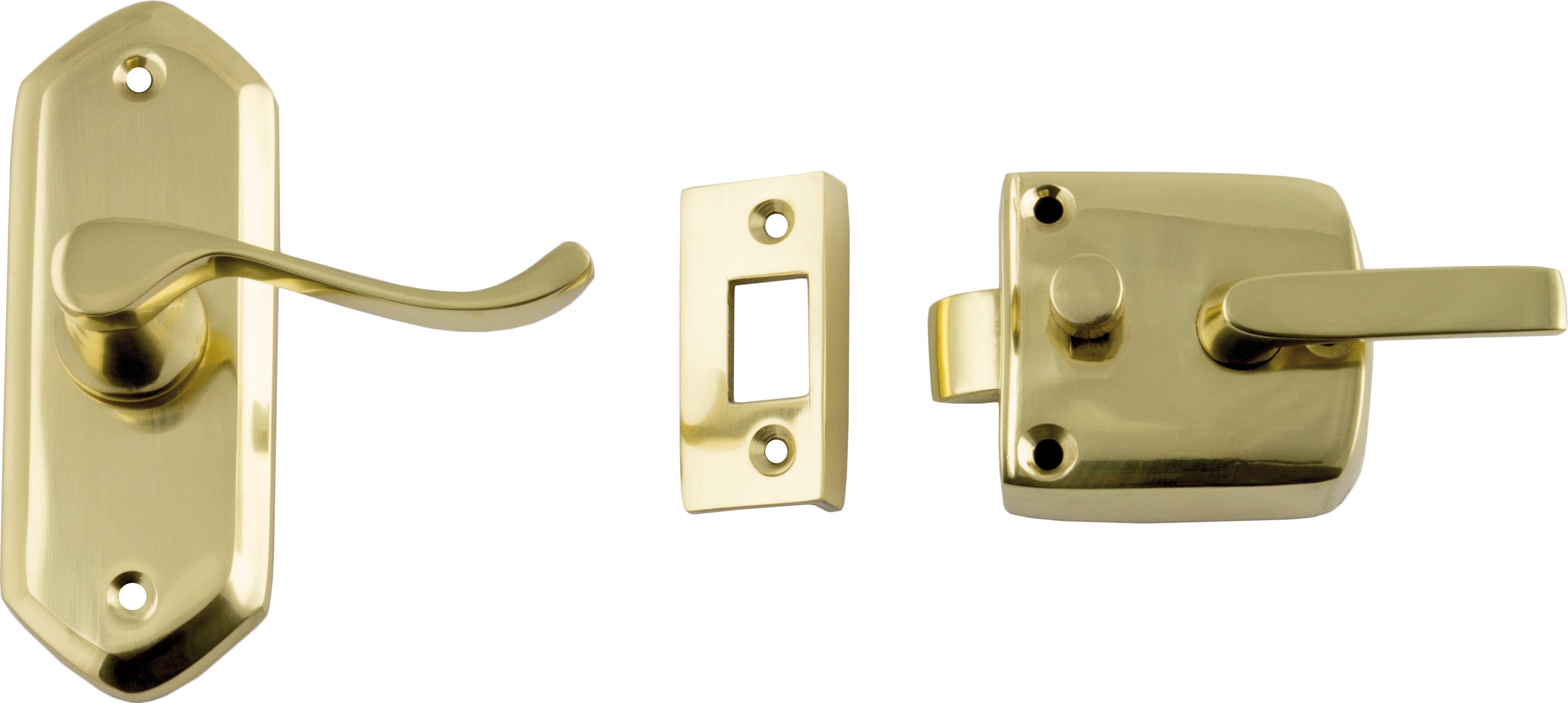 Screen Door Latches - Right Hand Polished Brass