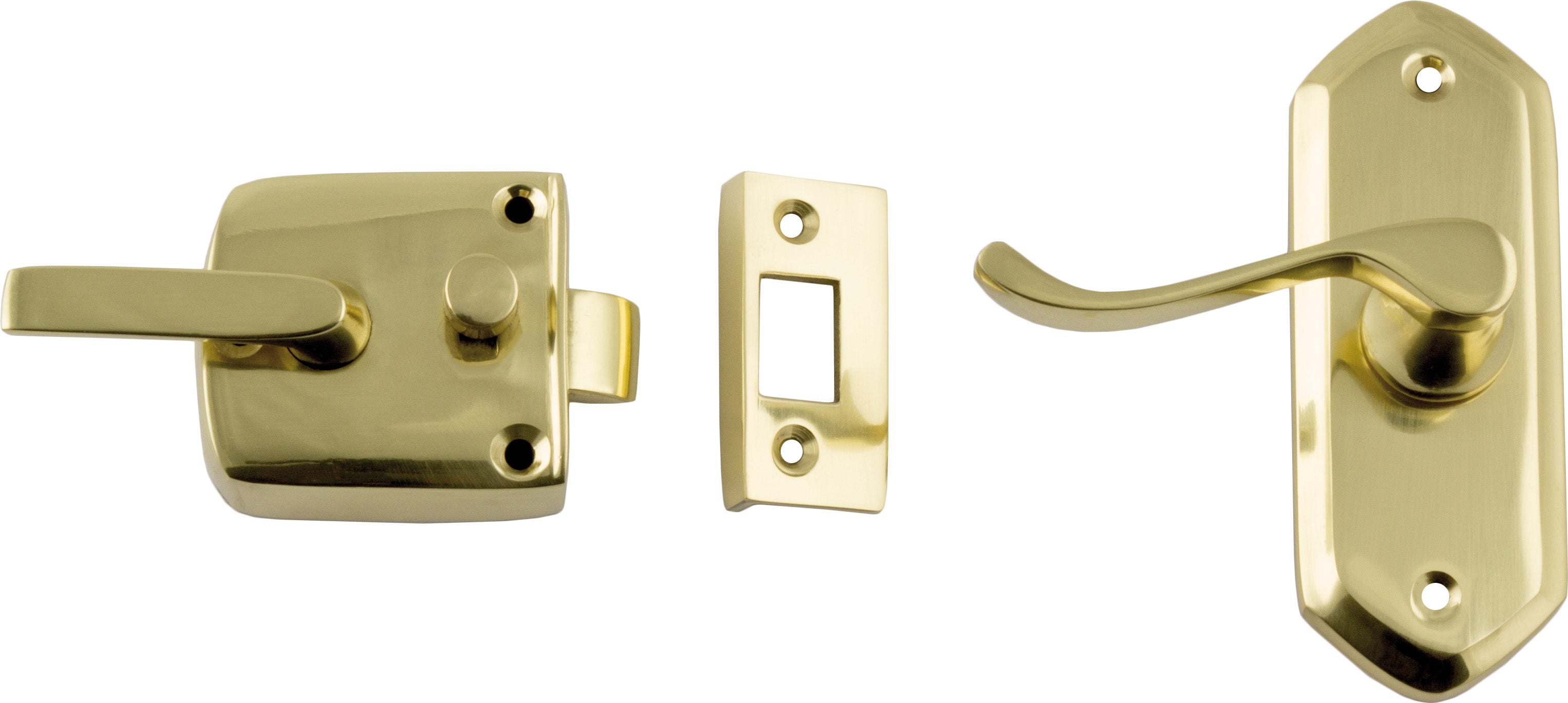 Screen Door Latches - Left Hand Polished Brass