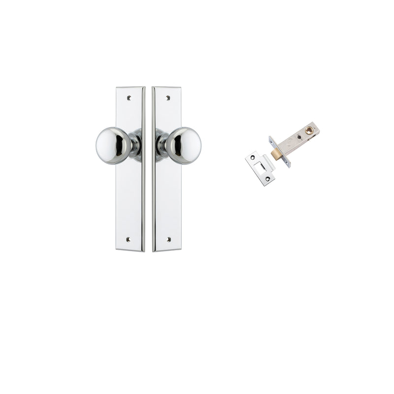 Cambridge  Knob - Chamfered Backplate Passage Kit Chrome Plated / Solid Brass