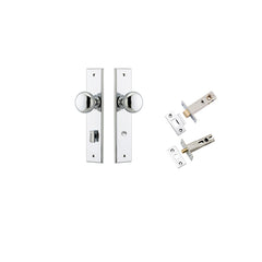 Cambridge Knob - Chamfered Backplate Privacy Kit with Privacy Turn Chrome Plated / Solid Brass