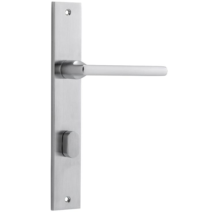 Baltimore Lever - Rectangular Backplate Satin Chrome / Solid Brass