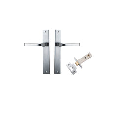 Annecy Lever - Rectangular Backplate Passage Kit Satin Chrome / Solid Brass