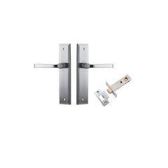 Annecy Lever - Stepped Backplate Passage Kit Satin Chrome / Solid Brass