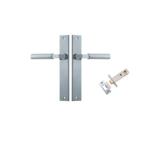 Berlin Lever - Rectangular Backplate Passage Kit Satin Chrome / Solid Brass