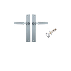 Brunswick Lever - Rectangular Backplate Passage Kit Satin Chrome / Solid Brass