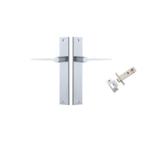 Como Lever - Rectangular Backplate Passage Kit Satin Chrome / Solid Brass