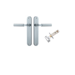 Berlin Lever - Oval Backplate Passage Kit Satin Chrome / Solid Brass