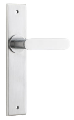 Bronte Lever - Chamfered Backplate Satin Chrome / Brass
