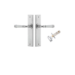 Verona Lever - Chamfered Backplate Passage Kit Satin Chrome / Solid Brass