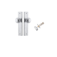 Paddington Knob - Chamfered Backplate Passage Kit Satin Chrome / Solid Brass