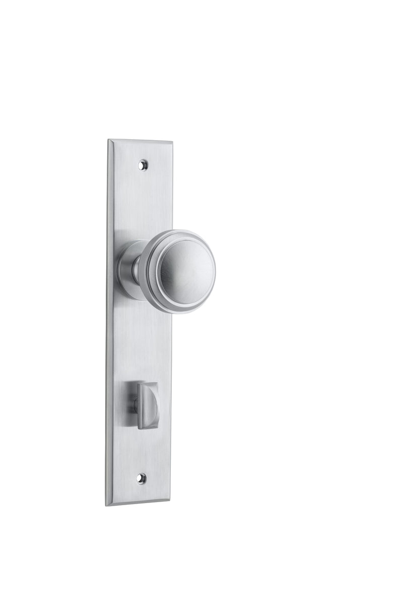 Paddington Knob - Chamfered Backplate Satin Chrome / Brass