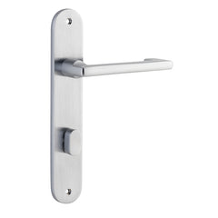 Baltimore Return Lever - Oval Backplate Satin Chrome / Solid Brass