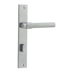 Helsinki Lever - Rectangular Backplate Satin Chrome / Solid Brass