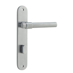 Helsinki Lever - Oval Backplate Satin Chrome / Solid Brass