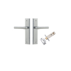 Helsinki Lever - Stepped Backplate Passage Kit Satin Chrome / Solid Brass