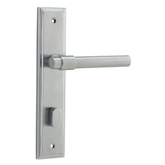 Helsinki Lever - Stepped Backplate Satin Chrome / Solid Brass