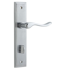 Stirling Lever - Stepped Backplate Satin Chrome / Solid Brass