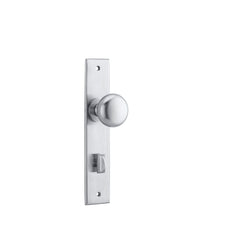 Cambridge Knob - Chamfered Backplate Satin Chrome / Brass