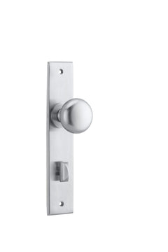 Cambridge Knob - Chamfered Backplate Satin Chrome / Brass