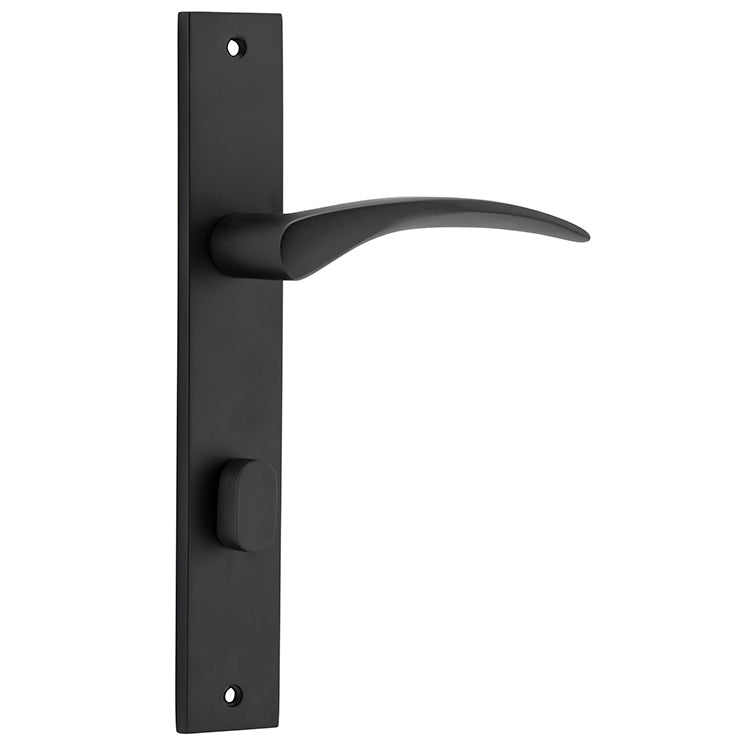 Oxford Lever - Rectangular Backplate Matt Black / Solid Brass