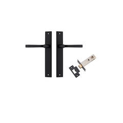 Annecy Lever - Rectangular Backplate Passage Kit Matt Black / Solid Brass