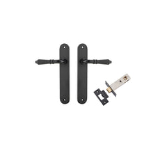 Sarlat Lever - Oval Backplate Passage Kit Matt Black / Solid Brass