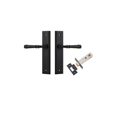 Verona Lever - Stepped Backplate Passage Kit Matt Black / Solid Brass