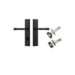Verona Lever - Stepped Backplate Privacy Kit with Privacy Turn Matt Black / Solid Brass