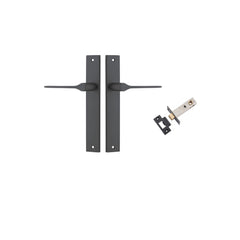Como Lever - Rectangular Backplate Passage Kit Matt Black / Solid Brass