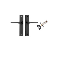 Como Lever - Chamfered Backplate Passage Kit Matt Black / Solid Brass
