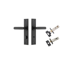 Bronte Lever - Chamfered Backplate Privacy Kit with Privacy Turn Matt Black / Solid Brass
