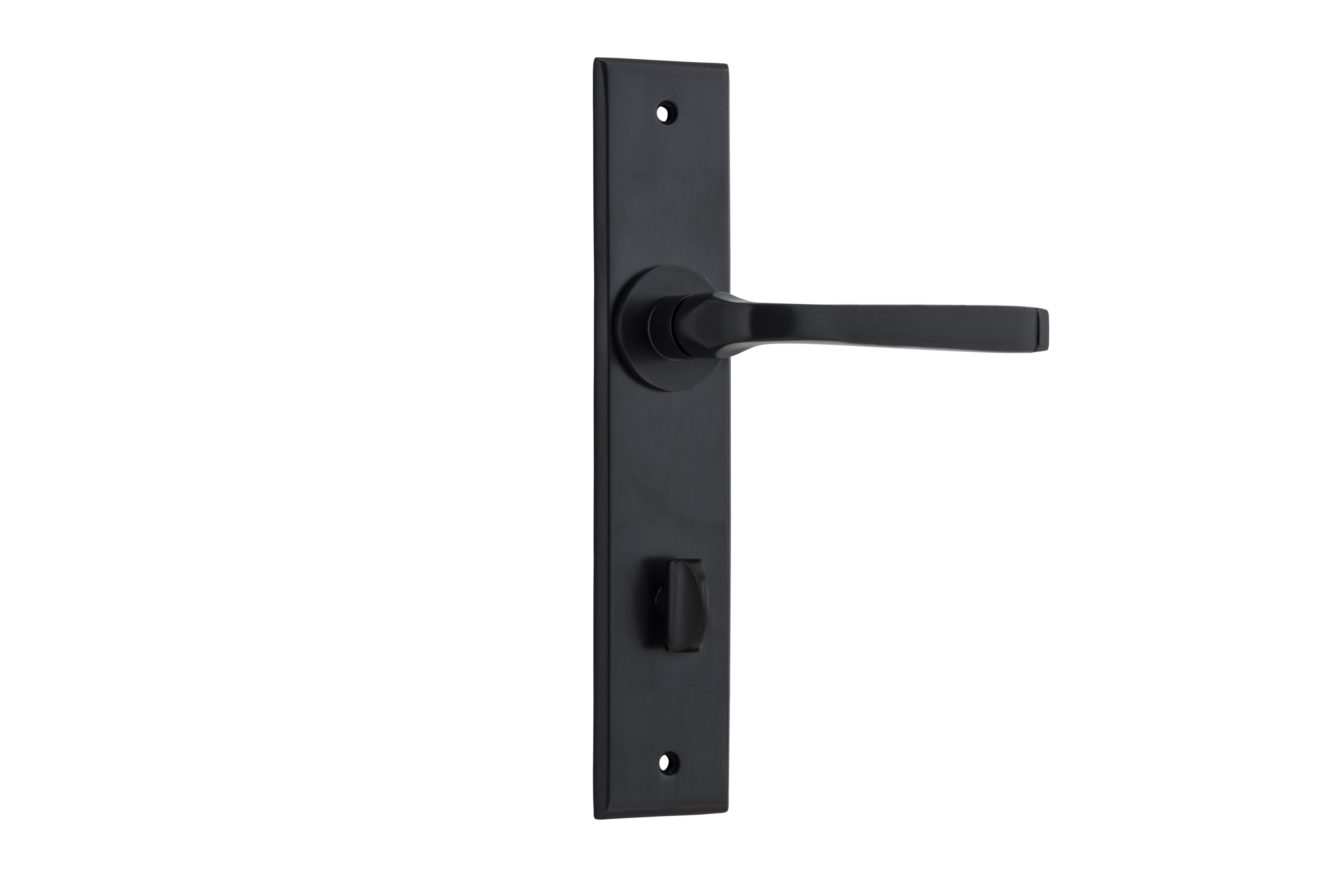 Annecy Lever - Chamfered Backplate (Handles Only) Matt Black / Privacy